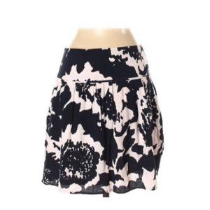 Loft Navy Blue & White Floral Skirt